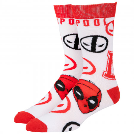 Deadpool Faces and Symbols Crew Socks